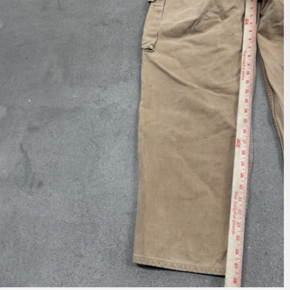 Vintage RRL Ralph Lauren 34x32 Thick Cotton Twill Brown Relaxed Cargo Pants - Picture 4 of 15